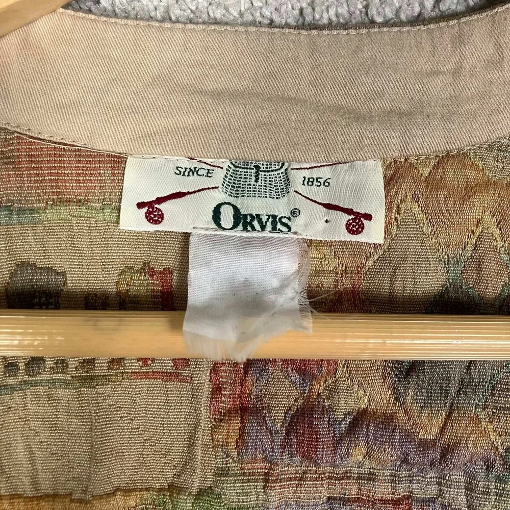 Vintage Orvis Women Tapestry Jacket Multi Color Abstract Geometric Button Front - Picture 8 of 13